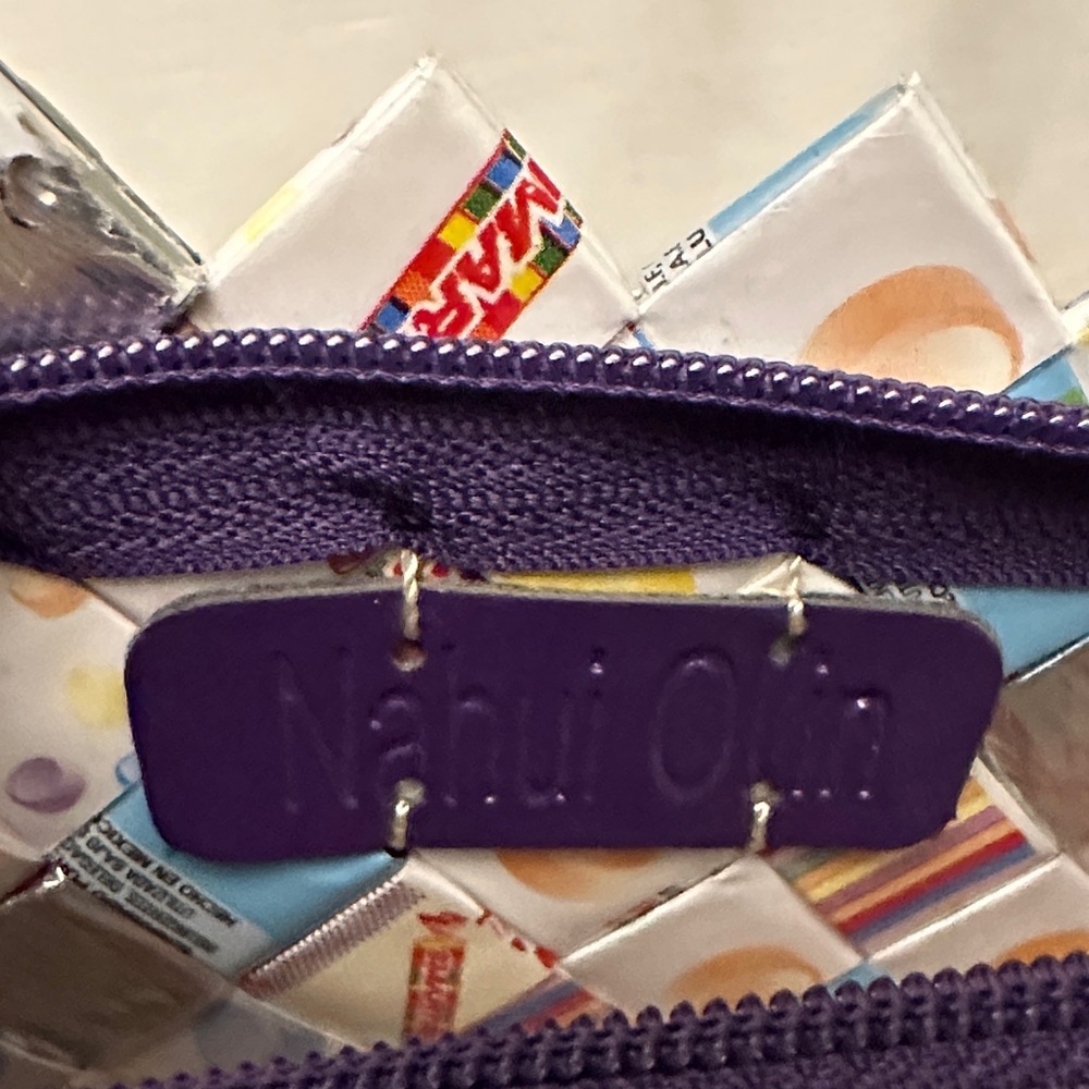 Nahui Ollin Woven Smarties Clutch Wristlet Folk Art Vintage Candy Wrapper Whimsy - Picture 2 of 5